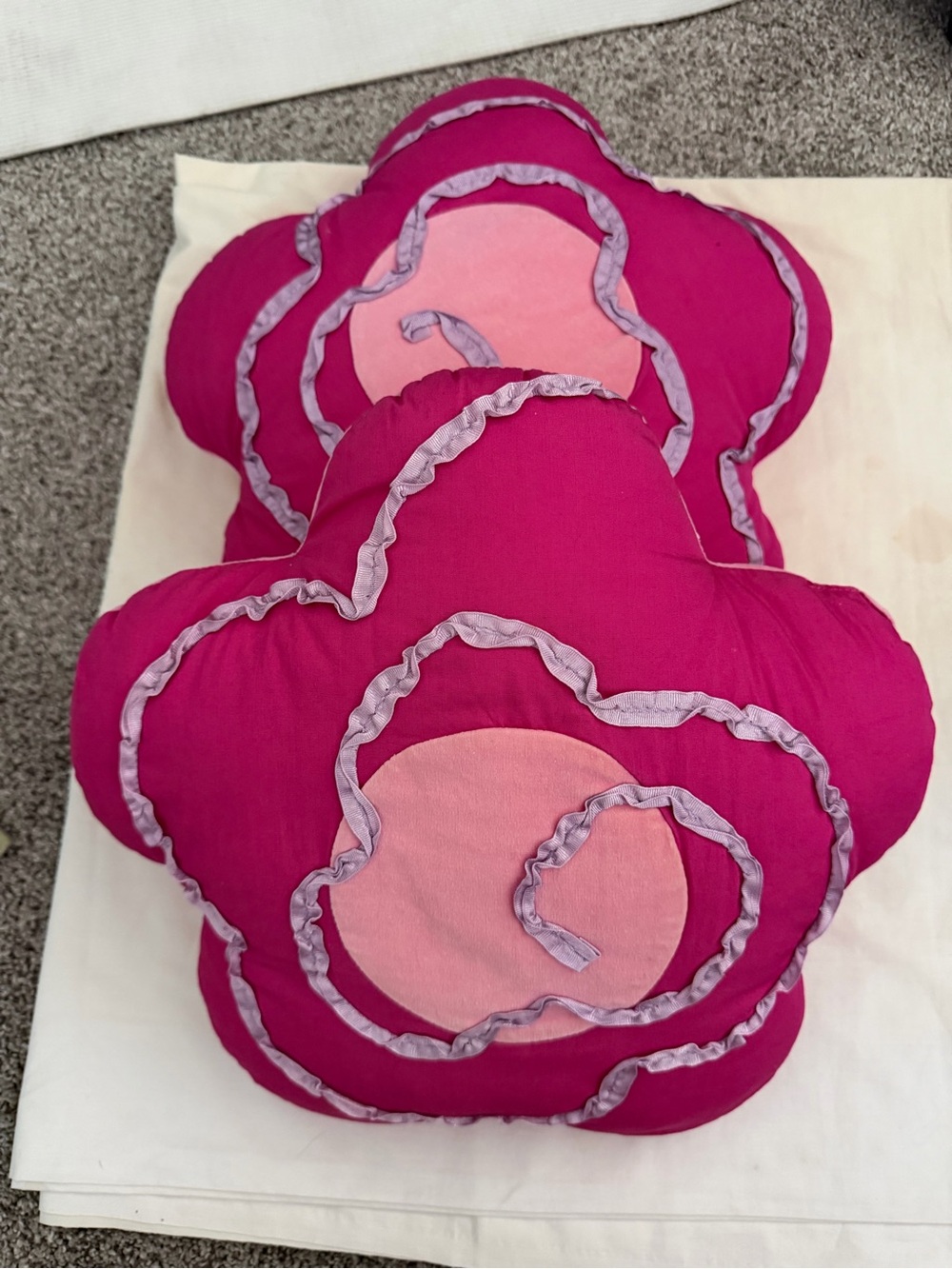 FLOWER PILLOWS- PINK, FUCHSIA AND LAVENDER- SET OF 2- TARGET
